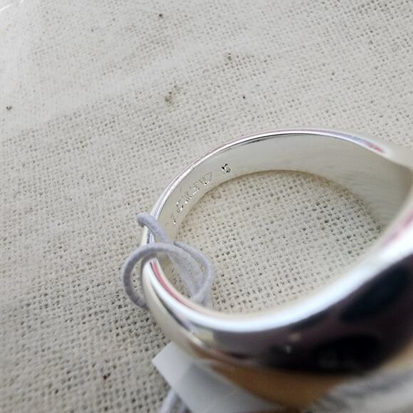 NEW J. Crew Chunky Sculptured Orb Dome Ring Silver Mirror Size 5 - Picture 8 of 8